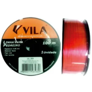LINHA PEDREIRO 100M 0.80MM LARANJA VILA