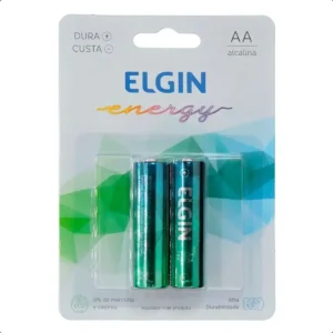 Pilha Alcalina AA Elgin Blister Com 2 Unidades