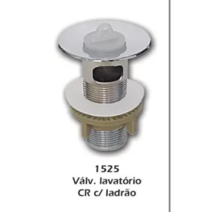 VALVULA P/LAVATORIO LONGA PLASTICA ABS CROMADO 7/8