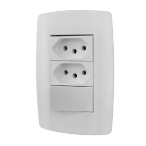CONJUNTO BRANCO SLIM MODULAR 1 INTERRUPTOR SIMPLES.