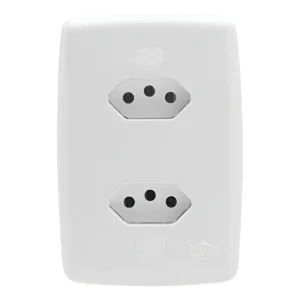 TOMADA SAFIRA DUPLA 10A MONOBLOCO C/PLACA ILUMI