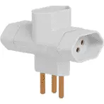 ADAPTADOR TOMADA 3 PINOS BIVOLT BRANCO ILUMI