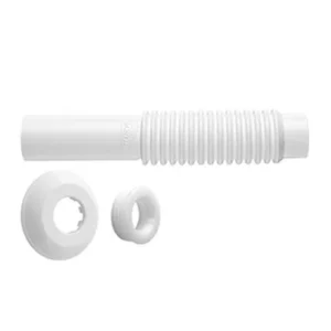 Tubo de Ligação Ajustável para Vaso Sanitário 26cm Branco Blukit.