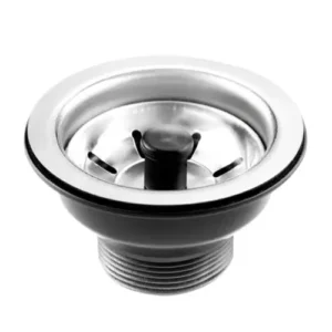Válvula de Pia Americana 3.1/2’’ Inox com Pino Plástico Preto