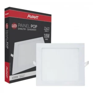 Painel Led Embutir Quadrado 18W 6500K - Avant