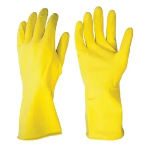 Luva de Borracha/Látex Antiderrapante G/9 Amarela Slim Nobre