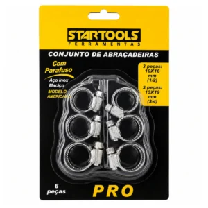 Abraçadeira Ajustável De Metal Pro Com 6 PCS 10-16/13-19MM