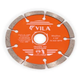DISCO DIAMANTADO 110MM 4.3/8 SEGMENTADO FURO 20MM BLISTER VILA -