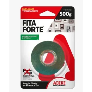 FITA DUPLA FACE VERDE FITA FORTE 12MMX02M ADERE BLISTER (500G)